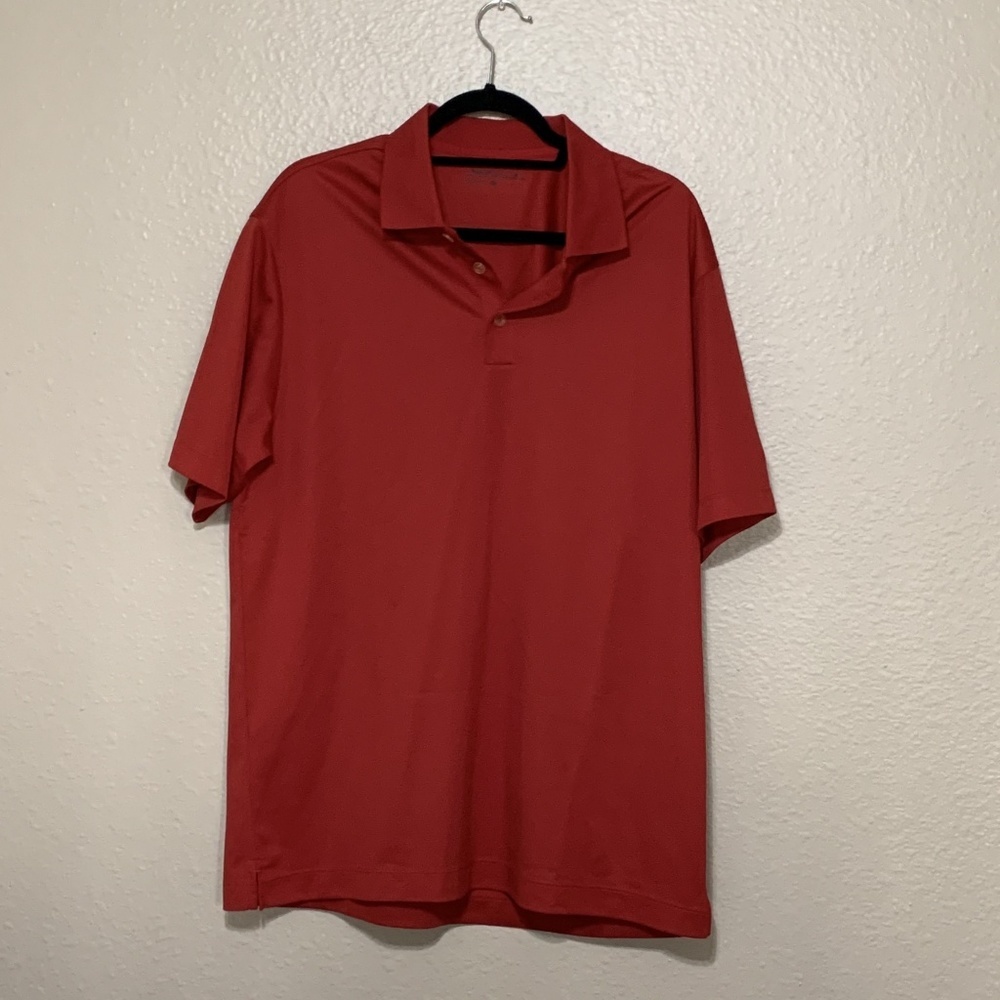 Nike Golf Dri-FIT Polo Shirt Short Sleeve Performance Red Large L Excellent